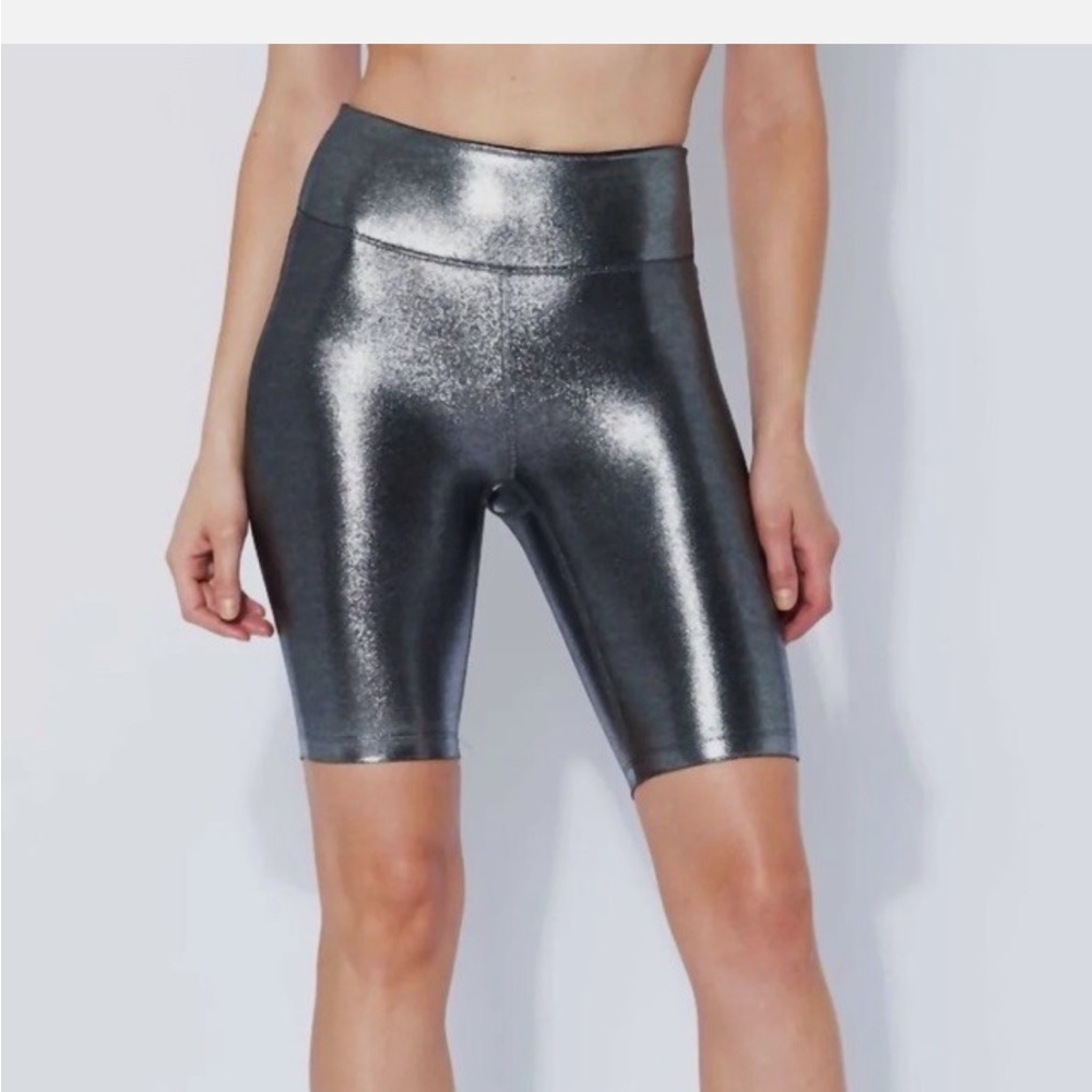 Women's Silver High-Waisted Shorts